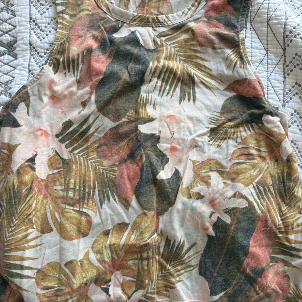 Tropical Print Sleeveless Top